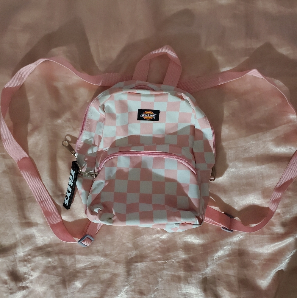 Pink checkered Dickies Mini backpack